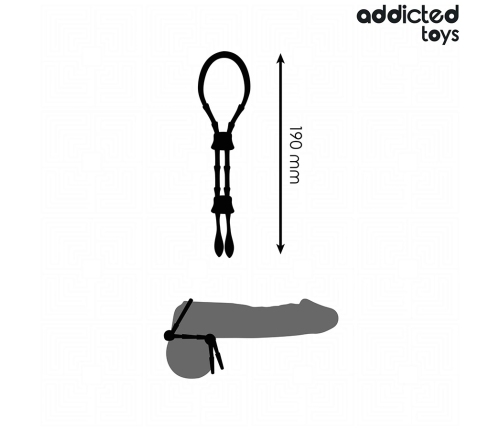 Addicted Toys Adjustable Silicone Comfort Ring 191mm Black