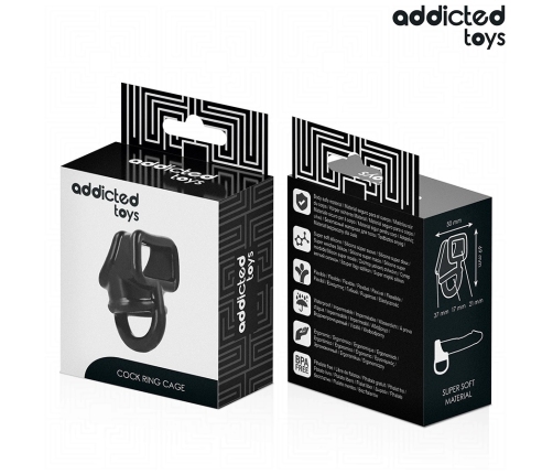 Addicted Toys Model 8435565956813 Black Support Cage Ring - Adjustable Silicone System