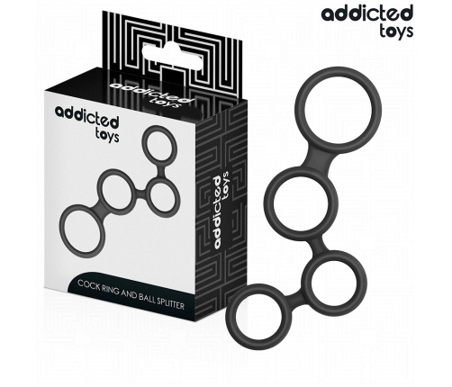 Addicted Toys Multi-Ring Support System with Anatomical Dividers Black 201mm