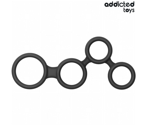 Addicted Toys Multi-Ring Support System with Anatomical Dividers Black 201mm