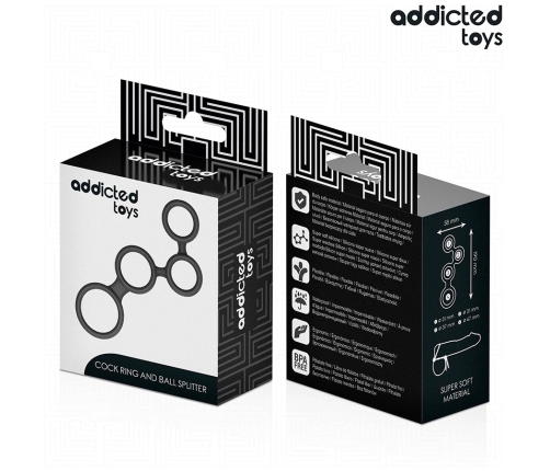 Addicted Toys Multi-Ring Support System with Anatomical Dividers Black 201mm