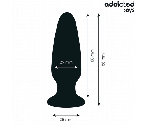 Addicted Toys Silicone Intimate Plug S with Decorative Jewel 8.8 cm Black
