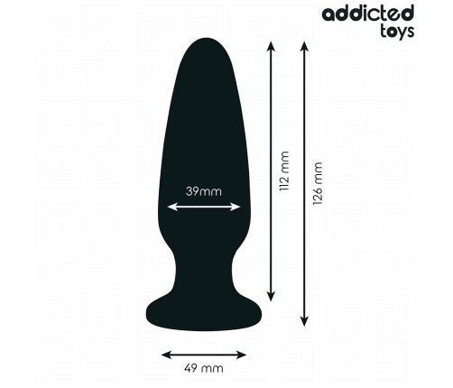 Addicted Toys Silicone Plug L with Decorative Jewel 12.6 cm Black