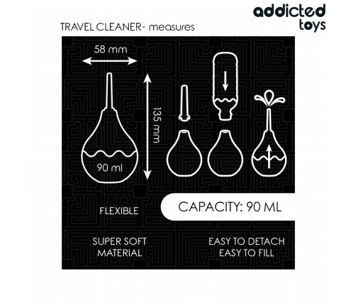 Addicted Toys Travel Hygiene Cleaner S 90ml - Compact Ergonomic Design