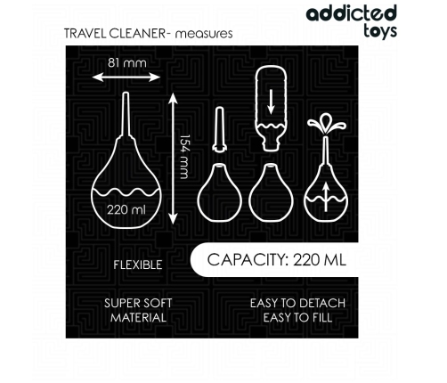 Addicted Toys Travel Hygiene Cleaner L 220 ml - Large Capacity Portable System