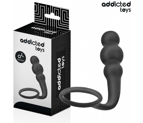Addicted Toys Silicone Intimate Plug with Ergonomic Ring Model 1 Black 195mm