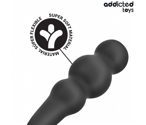 Addicted Toys Silicone Intimate Plug with Ergonomic Ring Model 1 Black 195mm
