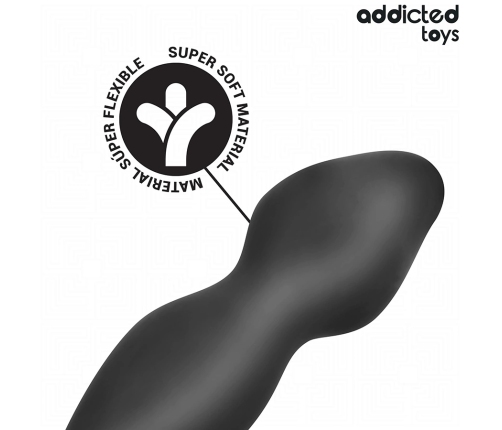 Addicted Toys Silicone Plug with Support Ring Model 2 - Black, 197 mm