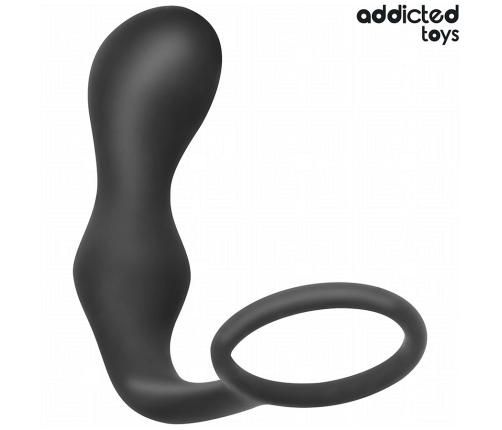 Addicted Toys Silicone Anal Plug Model 3 with Support Ring, 195mm Black