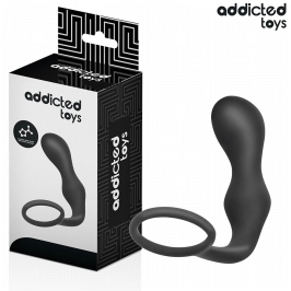 Addicted Toys Silicone Anal Plug Model 3 with Support Ring, 195mm Black