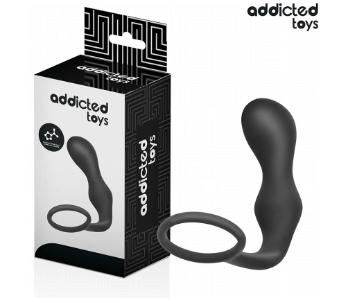 Addicted Toys Silicone Anal Plug Model 3 with Support Ring, 195mm Black