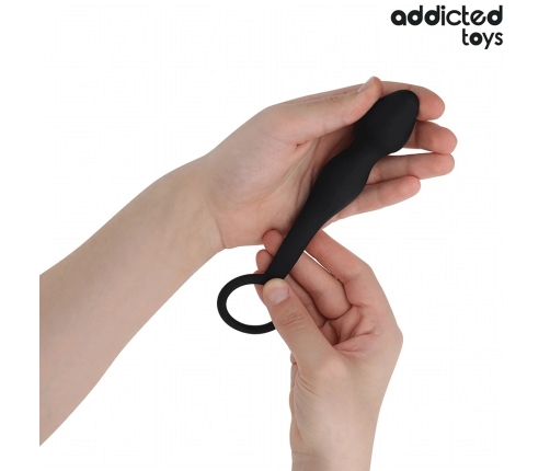 Addicted Toys Silicone Anal Plug Model 3 with Support Ring, 195mm Black