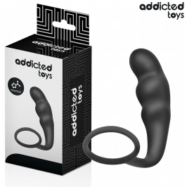Addicted Toys Silicone Intimate Plug with Ring Model 4 - Black, 204 mm