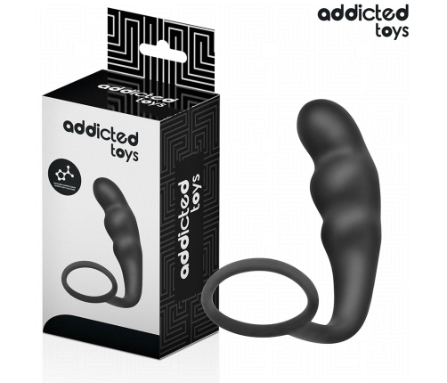 Addicted Toys Silicone Intimate Plug with Ring Model 4 - Black, 204 mm