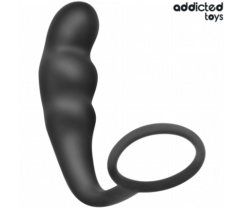 Addicted Toys Silicone Intimate Plug with Ring Model 4 - Black, 204 mm