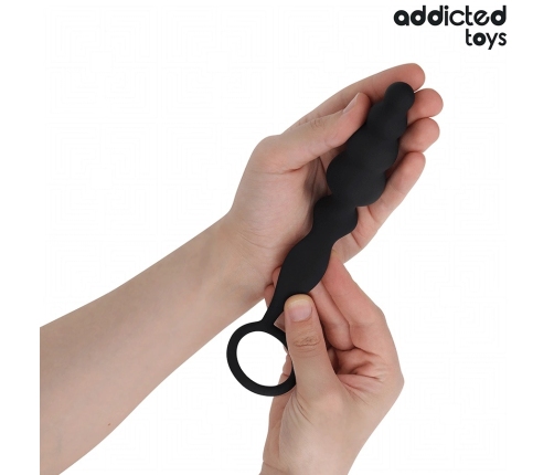 Addicted Toys Silicone Intimate Plug with Ring Model 5 - Black, 235 mm