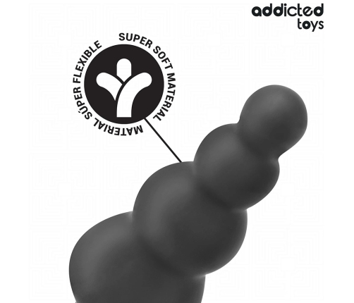Addicted Toys Silicone Intimate Plug with Ring Model 5 - Black, 235 mm