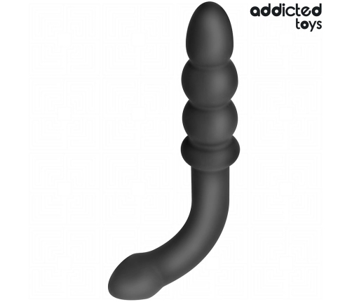 Addicted Toys Double-Ended Silicone Massager 16.5cm Black - Progressive Shape