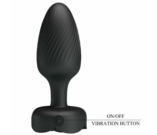 Pretty Love Varian Black Plug with LED Light 10.8 cm Silicone