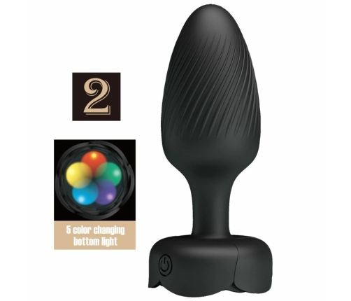 Pretty Love Varian Black Plug with LED Light 10.8 cm Silicone