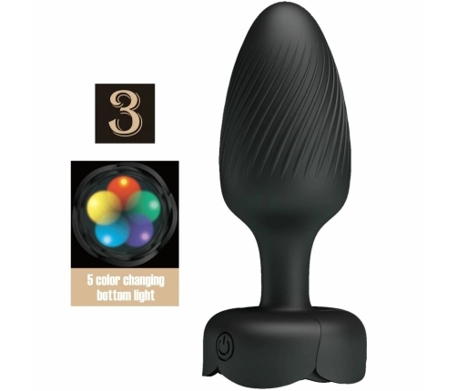 Pretty Love Osborn Black 9.8 cm Plug with LED Light & 10 Modes