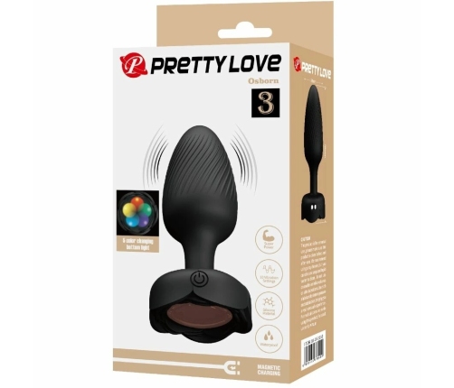 Pretty Love Osborn Black 9.8 cm Plug with LED Light & 10 Modes
