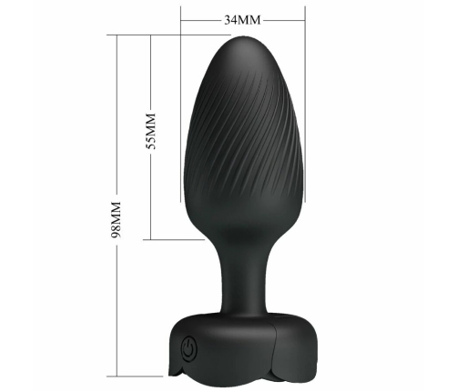 Pretty Love Osborn Black 9.8 cm Plug with LED Light & 10 Modes