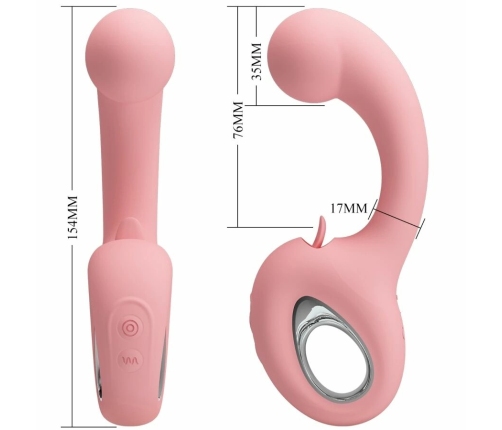 Pretty Love ErynnYes Silicone Dual-Action Massager Pink USB Rechargeable