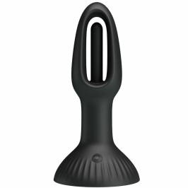Pretty Love Hubert Silicone Plug with 7 Vibration Modes, Black
