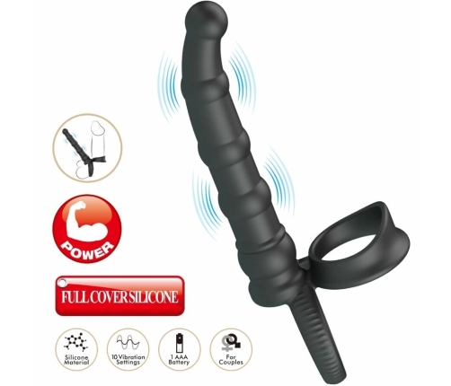 Pretty Love Tatum Black Silicone Intimate Ring 10-Mode Vibrating System