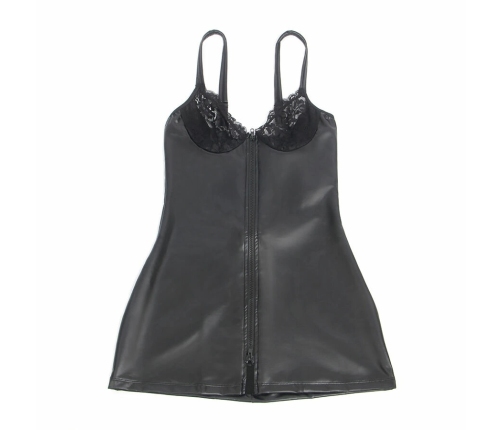 SUBBLIME - 957575 VESTIDO DE CUERO CON CREMALLERA NEGRO L/XL