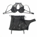 SUBBLIME 957582 PU Leather & Mesh Bra and Skirt Set Black S/M