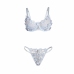 SUBBLIME 957629 Sky Blue Embroidered Floral Bra and Panties Set S/M