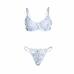 SUBBLIME 957636 Sky Blue Flower Embroidered Bra & Panties Set L/XL