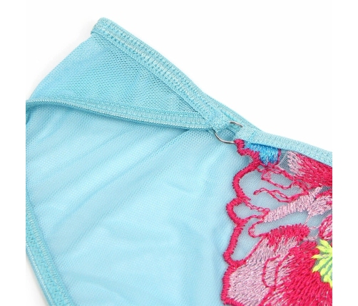 SUBBLIME - 957650 CONJUNTO SUJETADOR Y LIGUERO CON BORDADOS DE FLORES ROSAS L/XL