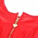 SUBBLIME Heart Zipper PU Leather Dress Red S/M - Wide Straps, Vinyl Finish