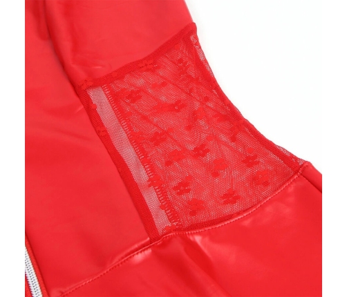 SUBBLIME - 957728 VESTIDO DE CUERO CON CREMALLERA Y ENCAJE ROJO S/M