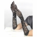 SUBBLIME Shine Black Transparent Gloves S/M - Glitter & Diamond Details