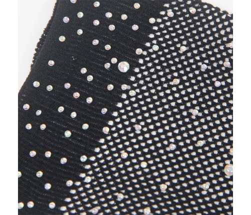 SUBBLIME Shine Black Transparent Gloves S/M - Glitter & Diamond Details