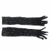 SUBBLIME Shine Black Transparent Gloves S/M - Glitter & Diamond Details