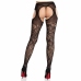 Leg Avenue Floral Lace Garter Stockings Black - Integrated Suspender Design