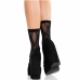 Leg Avenue Bow Lace Ankle Socks Black - Elegant Fishnet Design