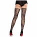 Leg Avenue Floral Lace Footless Tights Black - Elegant Stretch Design