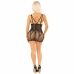 Leg Avenue Mini Dress Heart Lace Black - Elegant Mesh Design, One Size