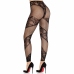 LEG AVENUE - LACE AND SHEER FOOTLESS TIGHTS BLACK