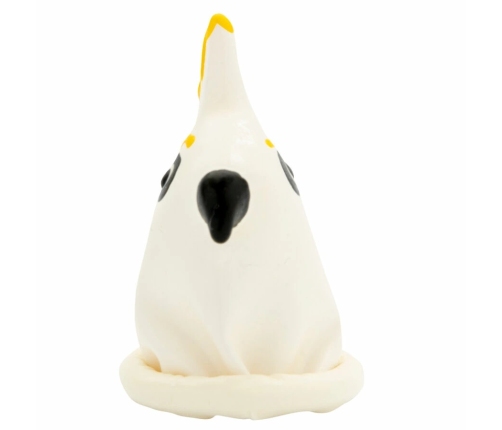 CONDOMERIE - HANDPAINTED NOVELTY CONDOMS PARROT WHITE