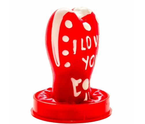 CONDOMERIE - HANDPAINTED NOVELTY CONDOMS HEART - I LOVE YOU MODEL 1