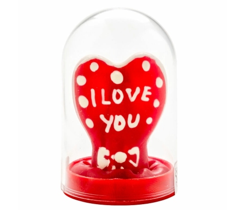 CONDOMERIE - HANDPAINTED NOVELTY CONDOMS HEART - I LOVE YOU MODEL 1