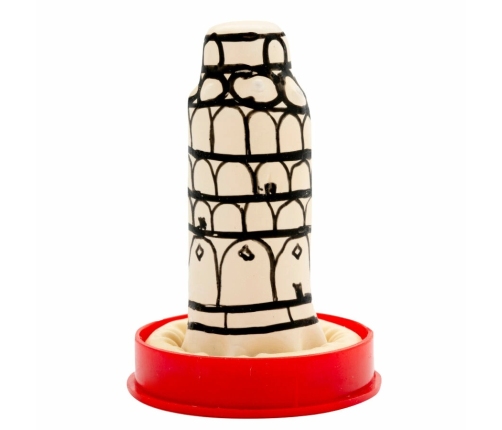 CONDOMERIE - HANDPAINTED NOVELTY CONDOMS PISA TOWER