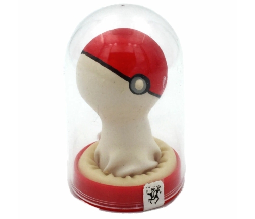 CONDOMERIE - HANDPAINTED NOVELTY CONDOMS POKEBALL RED-WHITE
